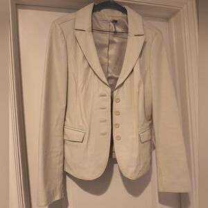 Classique Entier Genuine Cream Leather Jacket
